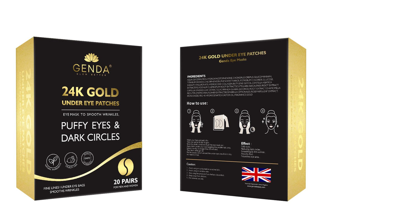 Under Eye Patches for Puffy Eyes and Dark Circles (20 Pairs), 24K Gold Gel Eye Mask Collagen Skincare with Retinol and Hyaluronic Acid, Eye Gel Pads, Eye Patches For Wrinkles