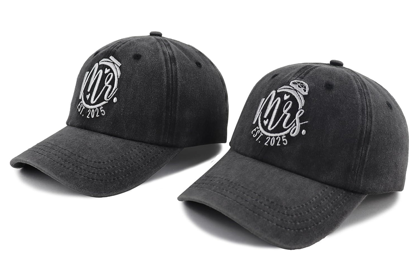 2025 Wedding Gifts for Bride Groom, Couples Her Wifey Mr Mrs Engagement, Honeymoon Outfits Essentials Baseball Cap for Bridal Gift Black