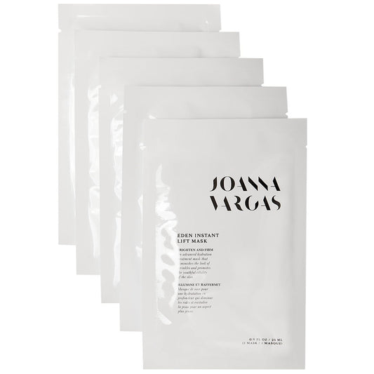 Joanna Vargas Eden Instant Face Lift Facial Mask – Hydrating Collagen Sheet Mask for Glowing Skin – Firming Face Mask with Hyaluronic Acid – Anti Aging Facial Mask for Women – 5 sheets