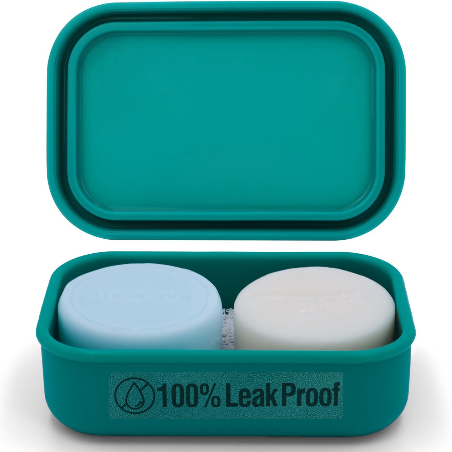 Enhanced Leak Proof Travel Soap Case, AIMAIAIMAI Silicone Soap Container with Draining Layer, Portable Bar Soap Holder for Bathroom, Camping, Gym, Easy to Clean (Green)