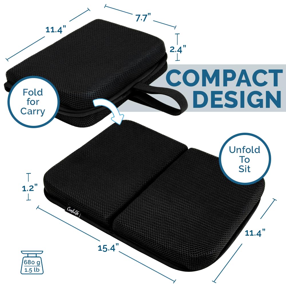 ComfiLife Ergo-Gel Airplane Seat Cushion – Travel Seat Cushion – Foldable, Portable Comfort