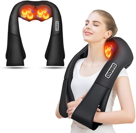 AERLANG Shiatsu Back and Neck Massager, Back Massager Deep Tissue Kneading Neck and Shoulder Massage with Heat, Electric Massage Pillow Fathers Day Gift Ideas from Daughter Son(NOT Cordless)