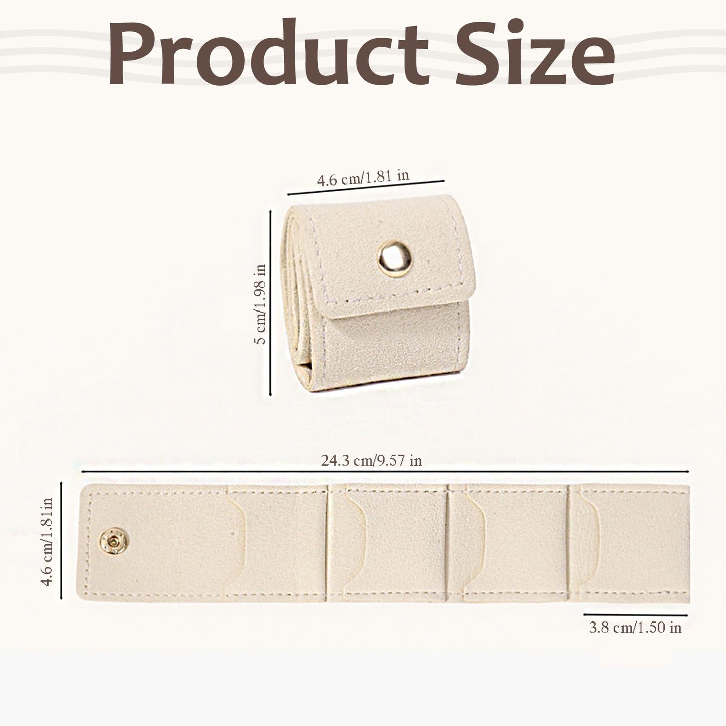 Compact Travel Jewelry Organizer Bag - Portable Foldable Roll with Buckle, Ideal for Earrings, Rings, and Necklaces - Travel-Friendly Small Jewelry Case