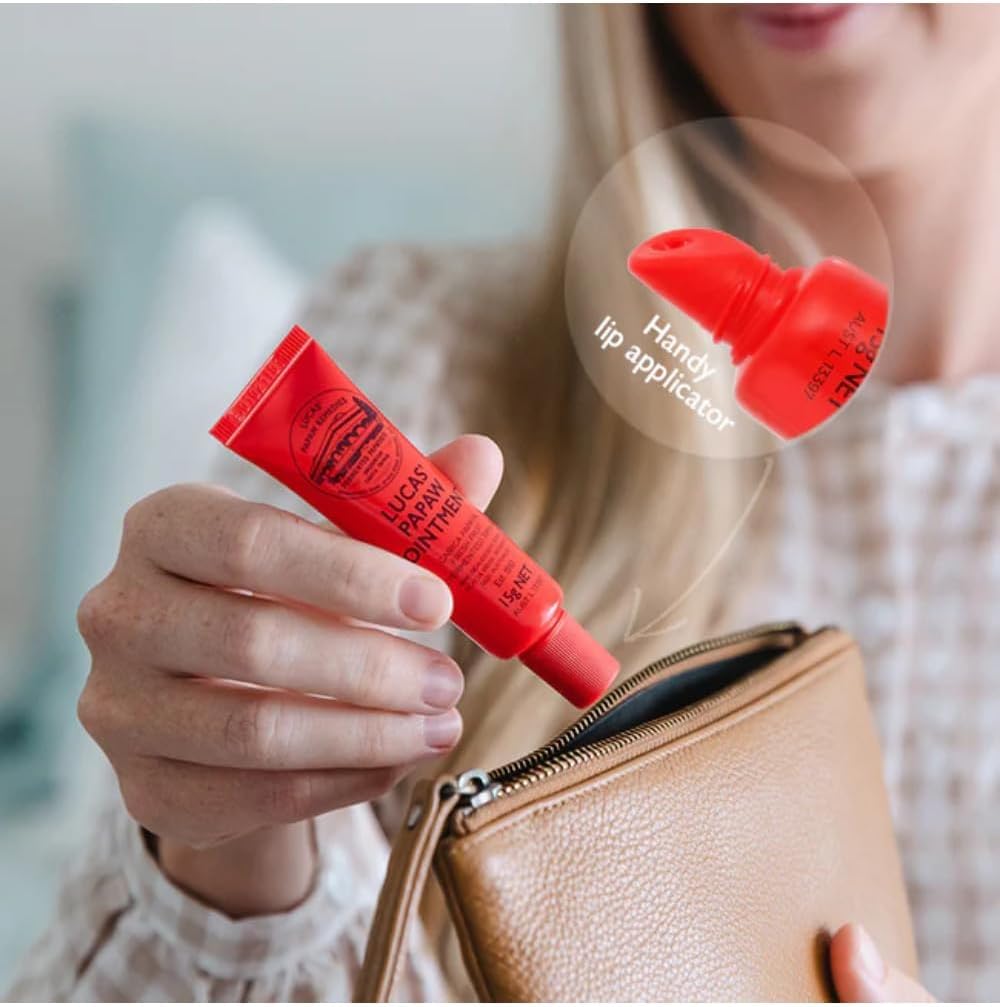 Lucas Papaw Ointment – 15g Tube with Lip Applicator – 2–Pack – Multi-Purpose Skin Relief – Made in Australia