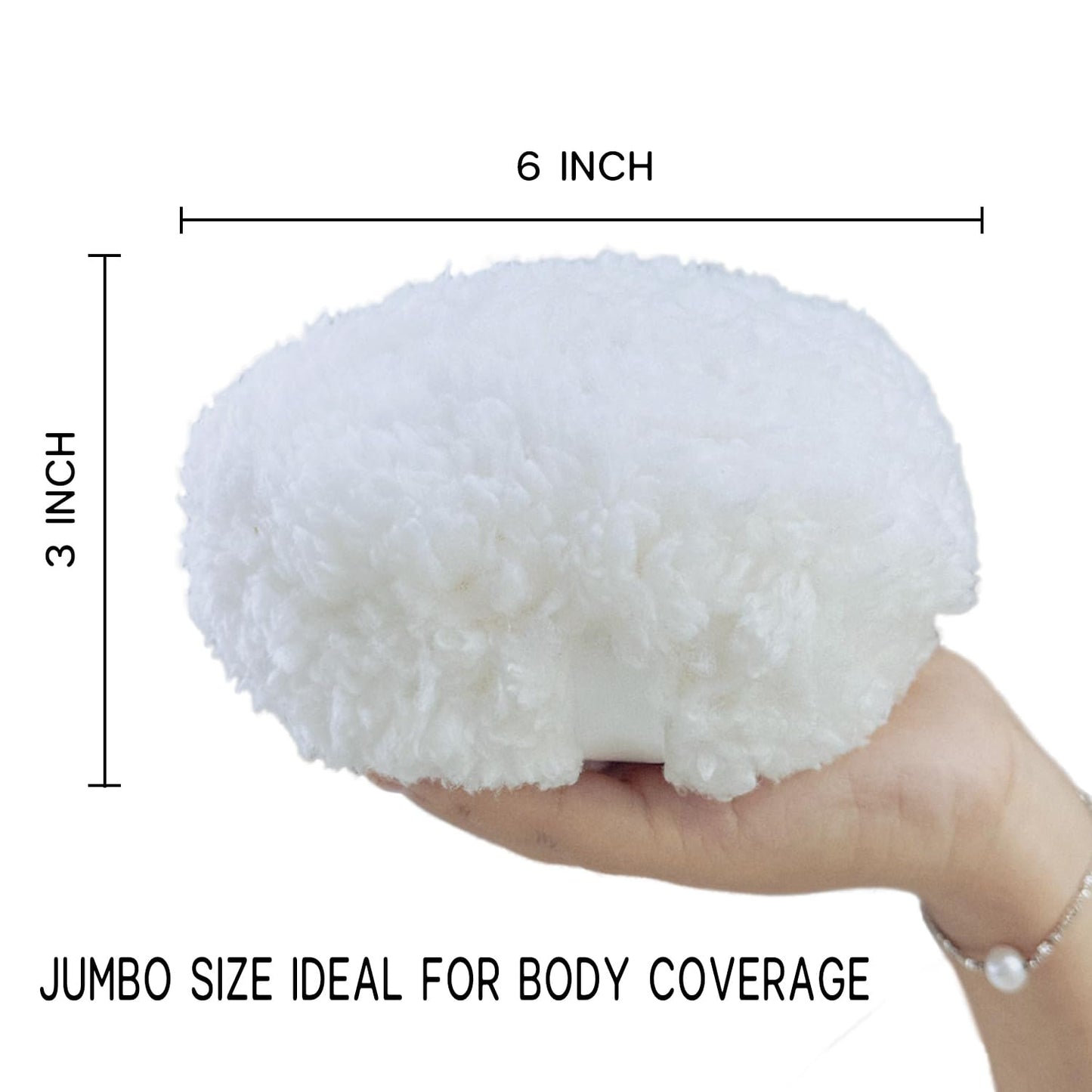 Topwon 6'' Jumbo Powder Puff Body Powder Puff with Container, Extra Large Dust Puffs for Women Men 1Pack
