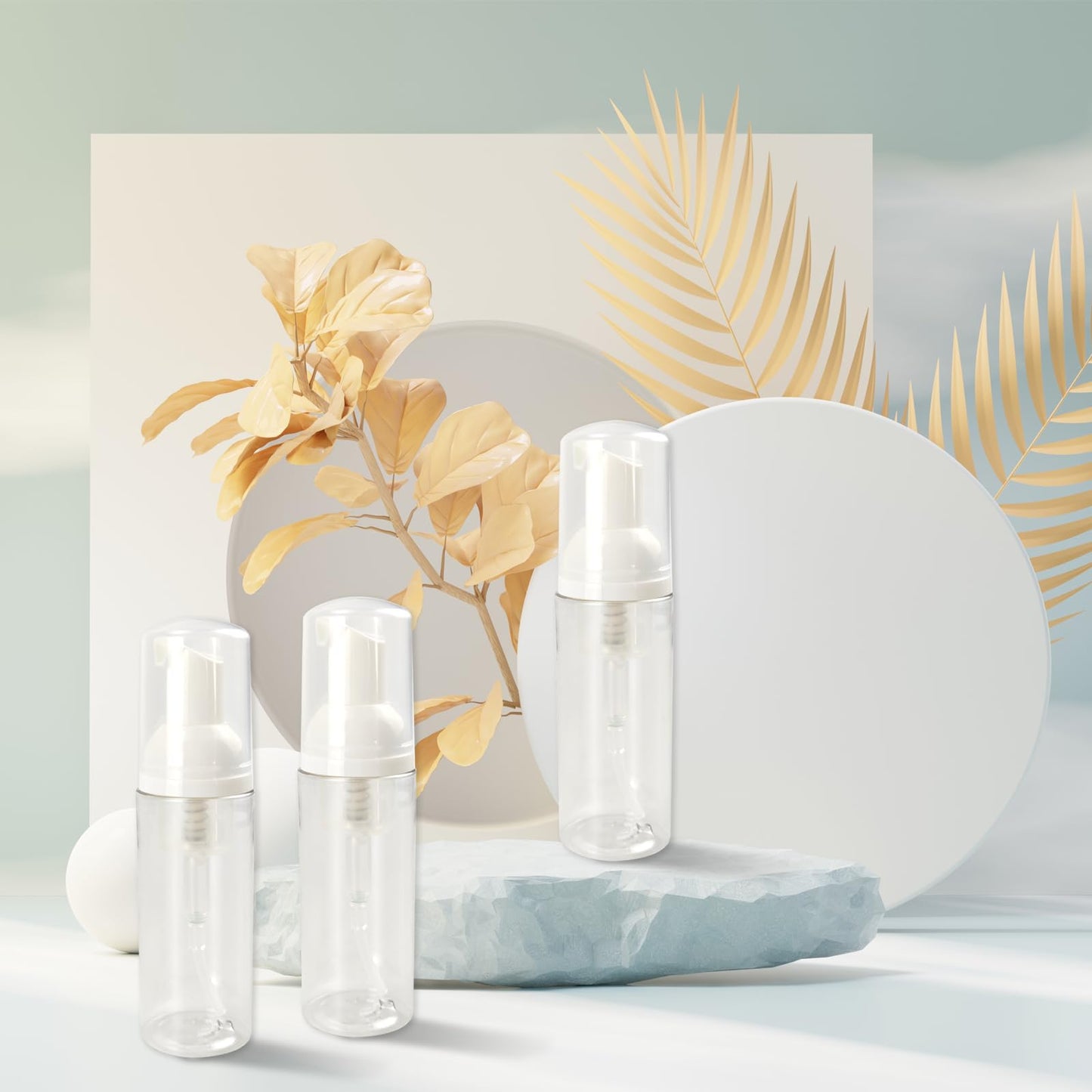 Daxilonyz 60ml/6oz Travel Foam Pump Bottle Clear Refillable Mini Foam Pump Containers for Face Wash,Skincar, Lash Shampoo & Skincare (6, transparent)