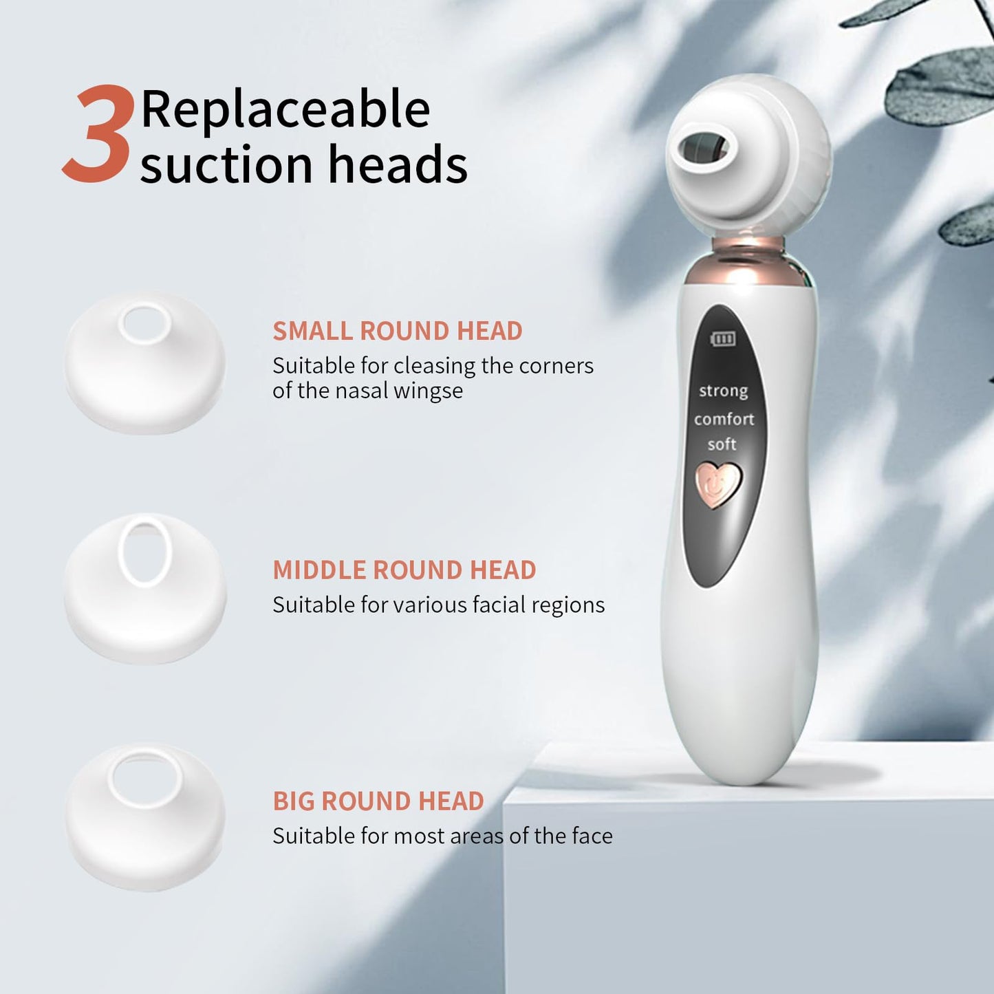 2025 Blackhead Remover Pore Vacuum, Visual Rechargeable Blackhead Vacuum Facial Pore Cleaner-3 Suction Soft Silicone,3 Probes,USB Kit Electric Acne Extractor Tool for Adult