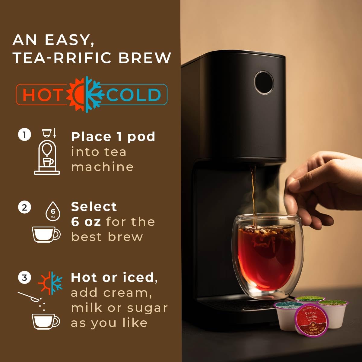 Gya Tea Co Evening Calm Tea Gift Set (16 ct) - Assorted Tea Pod Variety Pack with Vanilla Chai, Peppermint, High Mountain, Jasmine Green 4 Flavors for Night Rest, Digestion & Relaxation