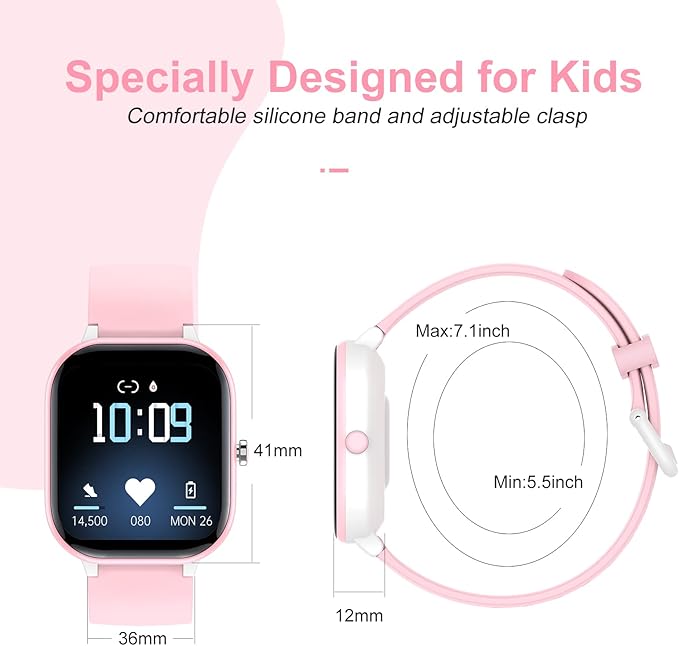 Kids Fitness Tracker Watch, IP68 Kids Waterproof Smart Watch with 19 Sport Modes, Pedometers, Sleep Mode for Boys Girls