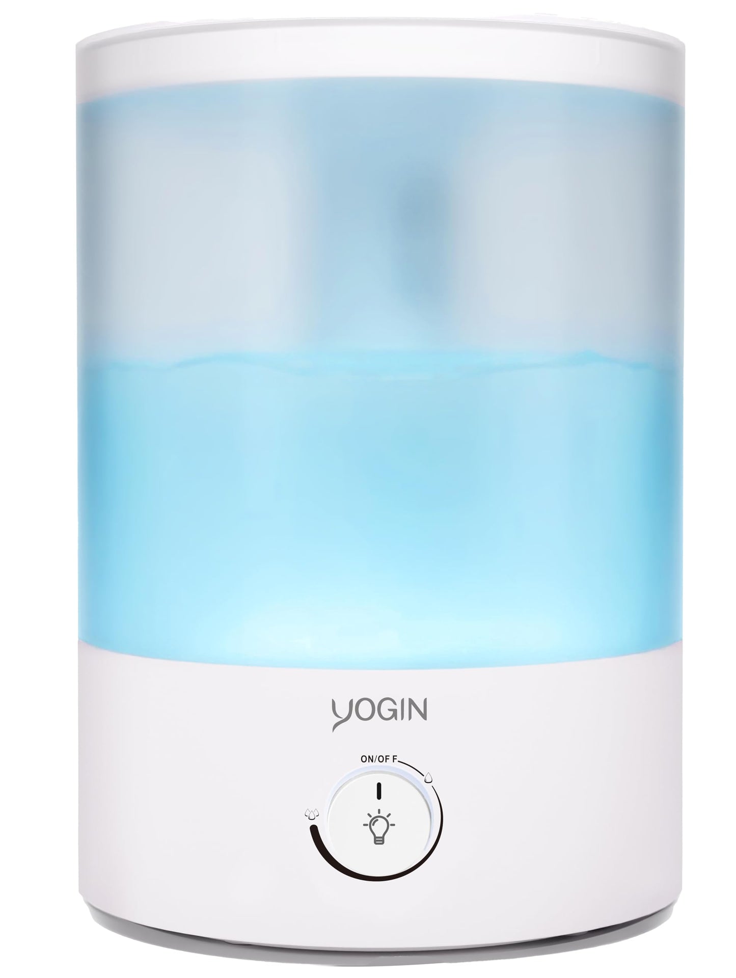 YOGIN Humidifiers for Bedroom Large room,Top fill 2.5L Ultrasonic cool mist Humidifiers for Baby Nursery and Plants,Up to 24 Hours, 24db Quiet,Night Light, Auto Shut Off, Easy Clean Humidifier