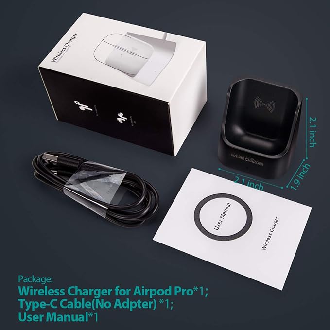 Airpods Charger, Wireless Charger for Airpods Pro and Airpods -Black