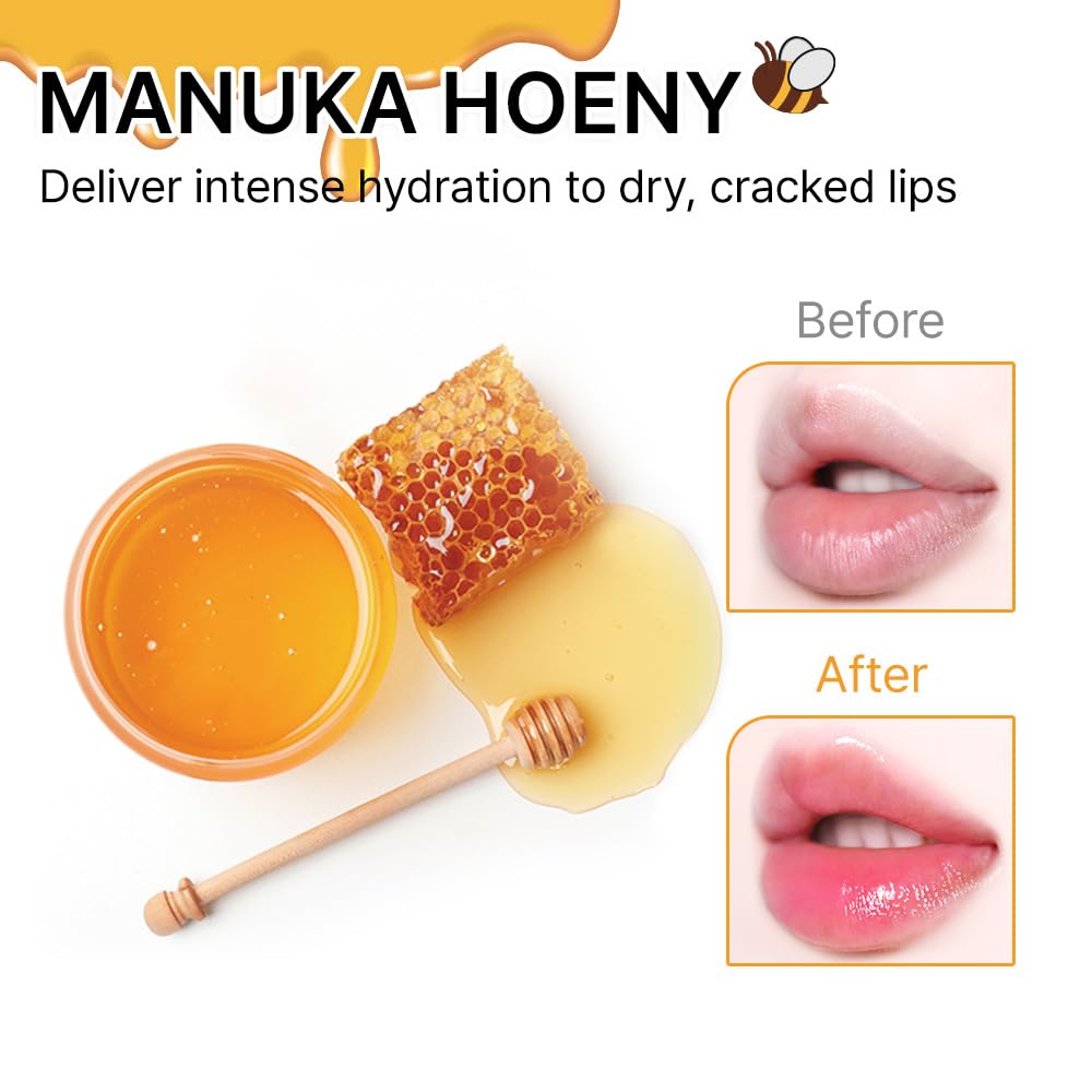 YNM Honey Lip Balm, Moisturizing Tinted Lip Balm, pH Color Changing, Infused with Manuka Honey and Squalane, Hydrating, Korean Skincare, Natural Finish, RAINBOW HONEY, 0.1 Fl Oz