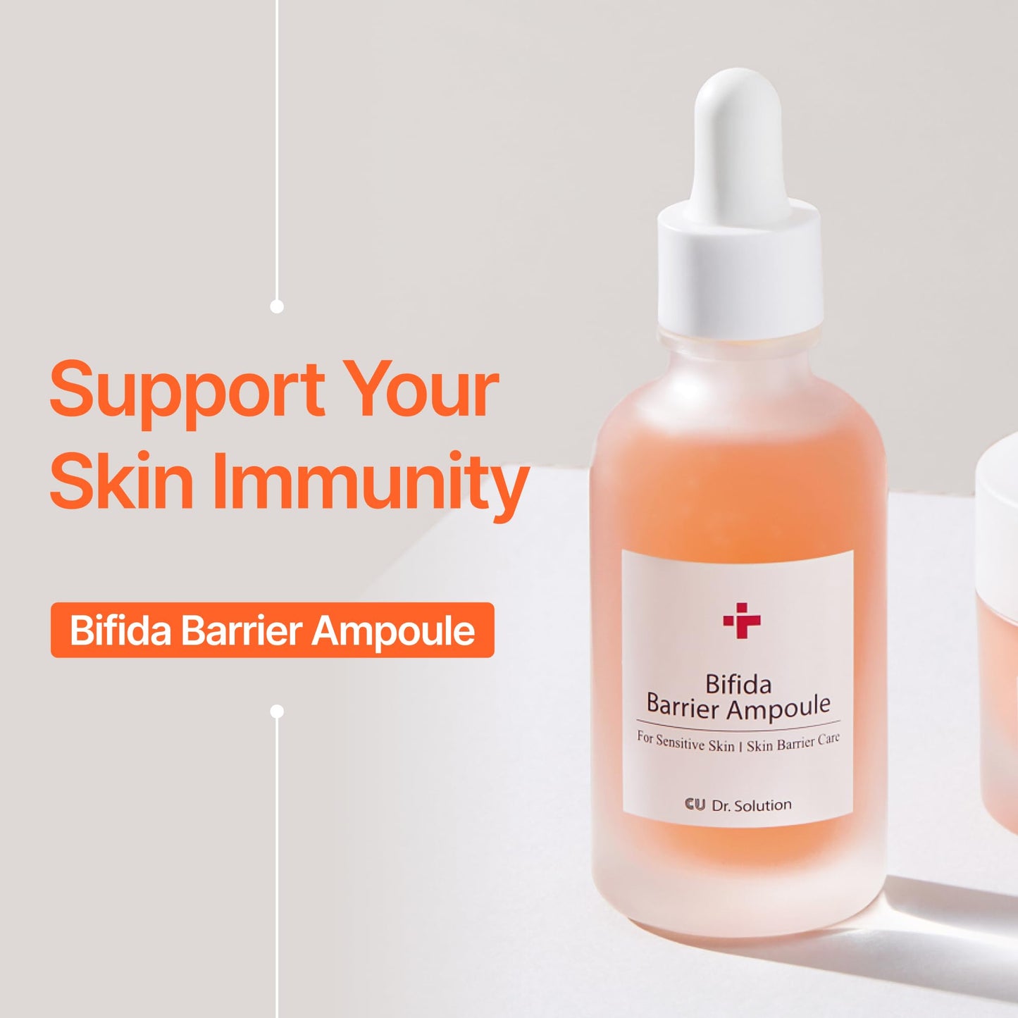 CU Dr. Solution Bifida Barrier Ampoule, CUSKIN, Mild and Moisturizing Korean Skin Care Face Serum Ampoule with Ceramide NP and Hyaluronic Acid for Hydration and Skin Elasticity, 50ml (1.69 Fl. Oz.)