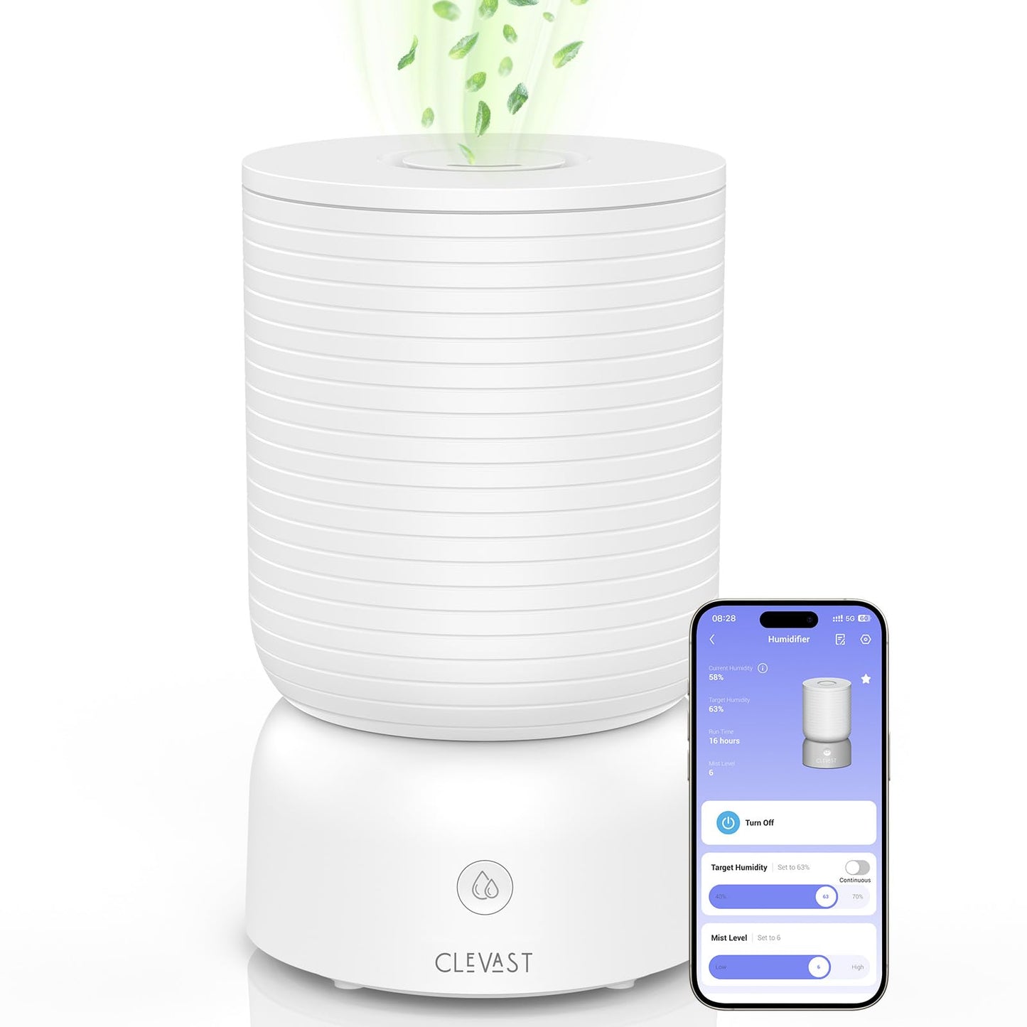 CLEVAST Smart Humidifiers for Bedroom, 1 Gal/4L Cool Mist Top Fill Humidifier with Essential Oil Diffuser, Quiet Operation for Baby Nursery, Home, Office, Large Room, Works with Alexa/Google Assistant