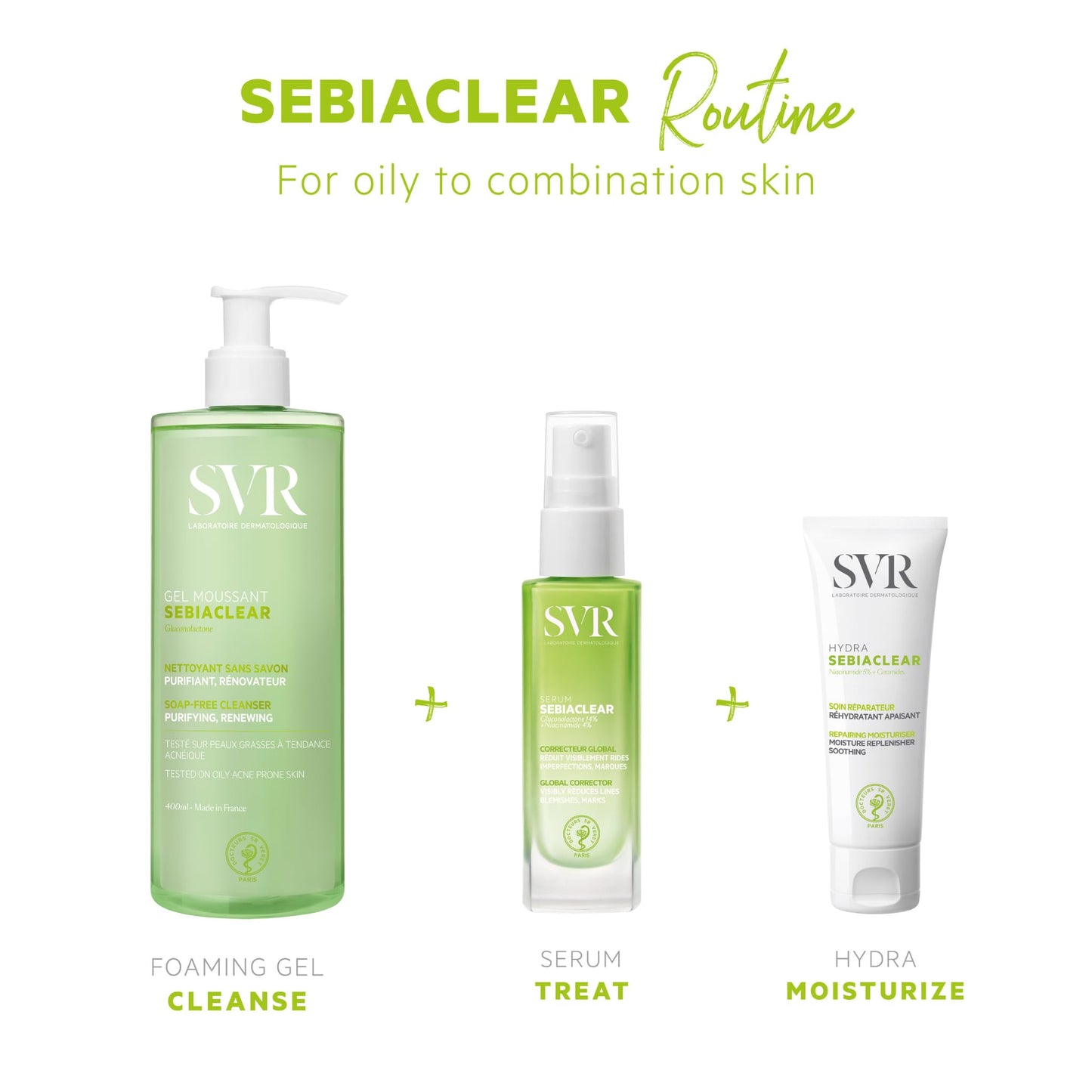 SVR Sebiaclear Face & Body Cleanser with Salicylic Acid for Sensitive Oily to Combination Skin. Soap-free Wash that Eliminates Impurities & Excess Sebum Without Drying the Skin, 13.5 fl.oz