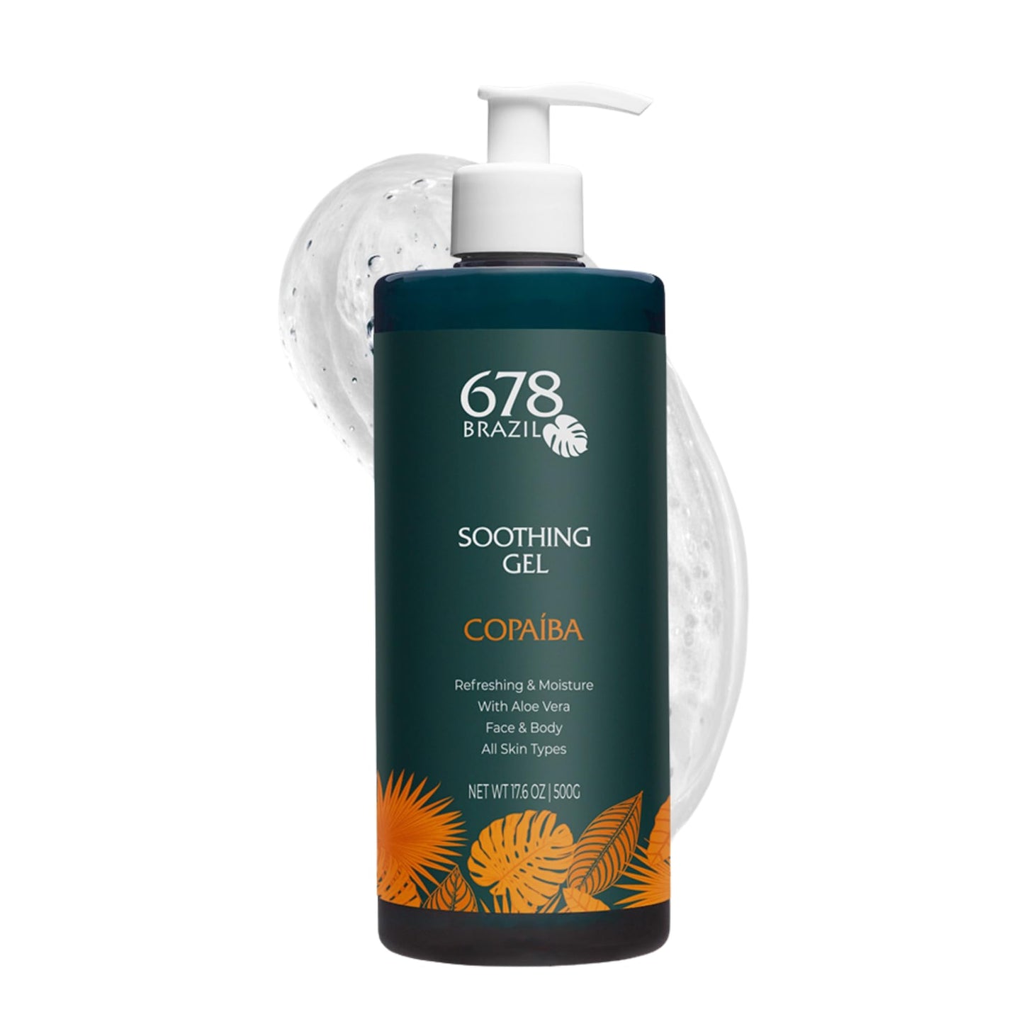 678Brazil Soothing Gel - Soothes, Refreshes, and Calms the Skin - Daily Use - For All Skin Types - with Copaiba, Passion Fruit, Aloe Vera, Panthenol, Hyaluronic Acid - 17.63 Oz