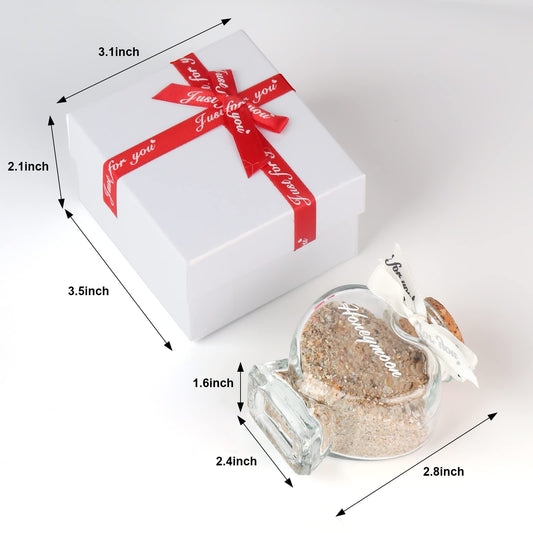 Honeymoon Sand Keepsake Jar - Honeymoon Gifts,Wedding Gift for Newlywed Couples and Bride To Be - Bridal Shower Registry Travel Gift. (White-Heart Shaped Jar)