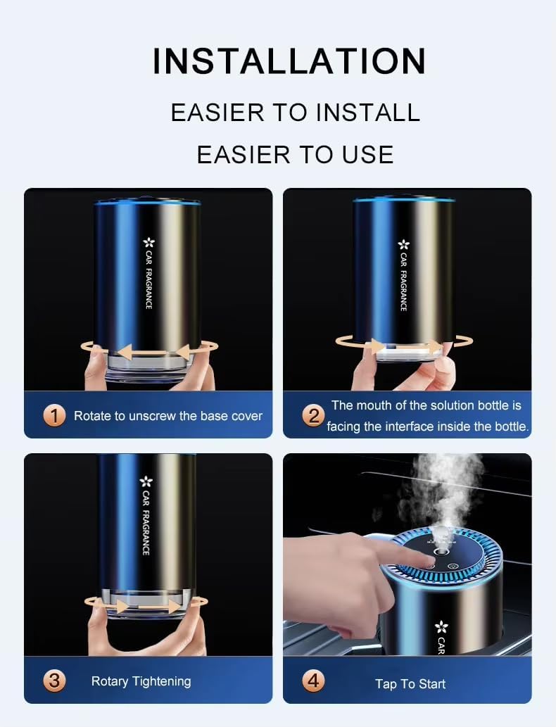 Essential Oil Diffuser – USB Rechargeable Aromatherapy Diffuser with 3-Speed Mist Control | Compact & Silent Operation | Aluminum Alloy + PC Body | Ideal for Home,Office & Car