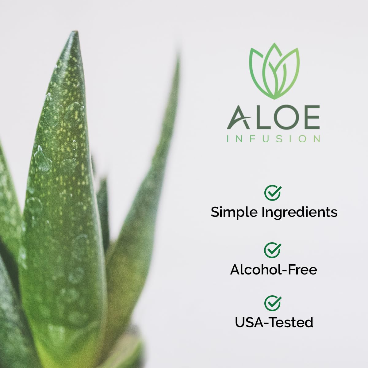 Aloe Infusion Organic Aloe Vera Gel - Deeply Hydrating, Skin Nourishing After Sun Skin Care for Face, Body and Hair - Sunburn, Redness and Itchy Skin Relief - USA-Tested - 16 Oz