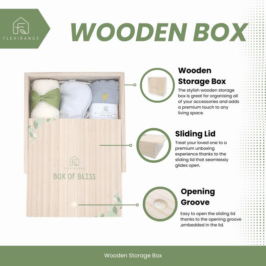 Birthday Gifts for Woman, Get Well Soon Gift Baskets for Women, Relaxing gifts for Women, Self Care Gifts, Spa kit for Woman, Wooden Box, Green Gifts for Wife, Girlfriend