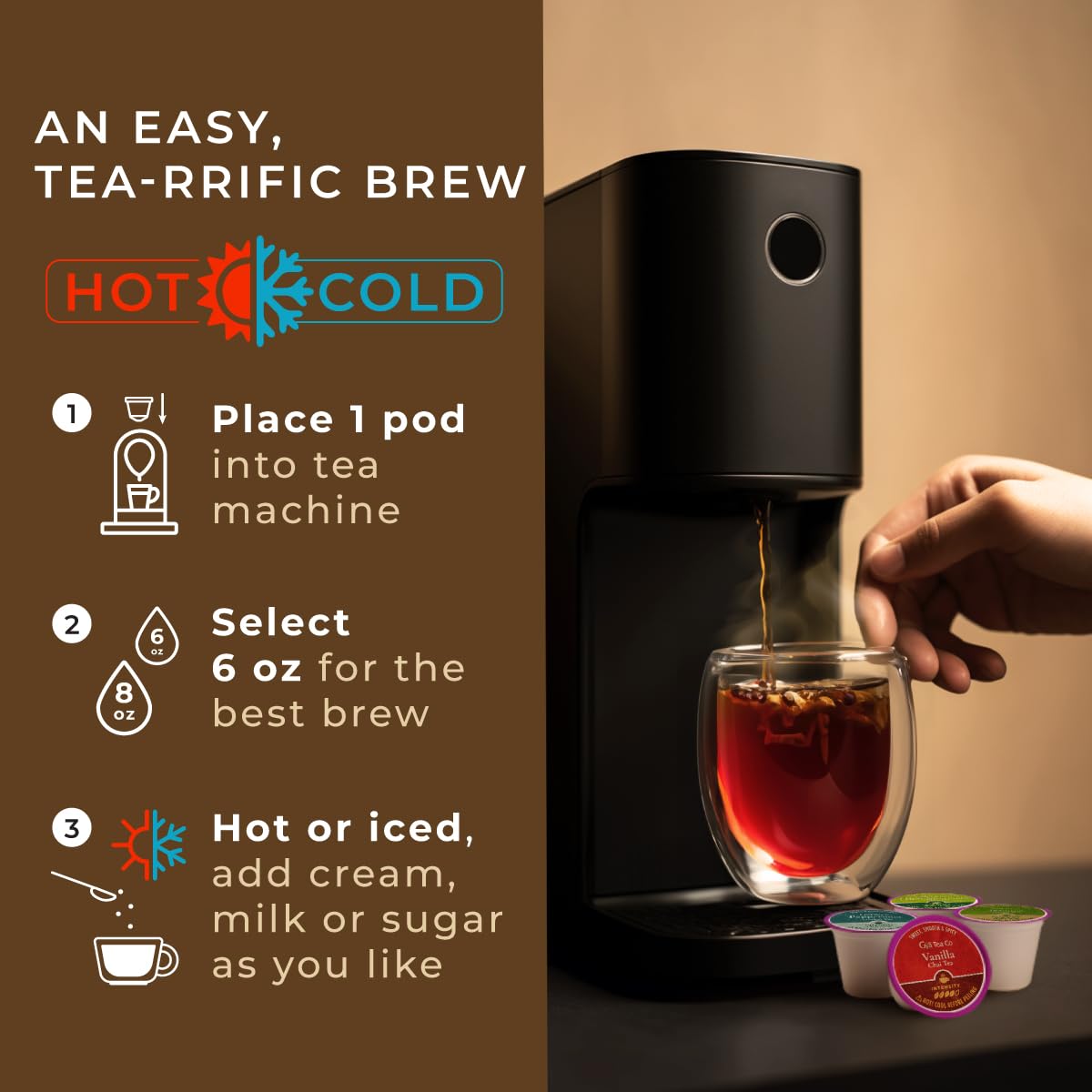 Gya Tea Co Evening Calm Tea Gift Set (24 ct) - Assorted Tea Pod Variety Pack with Vanilla Chai, Peppermint, High Mountain, Jasmine Green 4 Flavors for Night Rest, Digestion & Relaxation