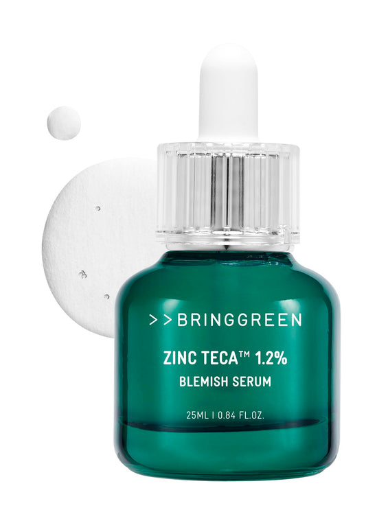 BRING GREEN ZINC TECA Serum with Niacinamide | Soothing Face Serum for Sensitive Skin, Pore Minimizing & Hydrating | Korean Skincare for Breakouts & Uneven Texture