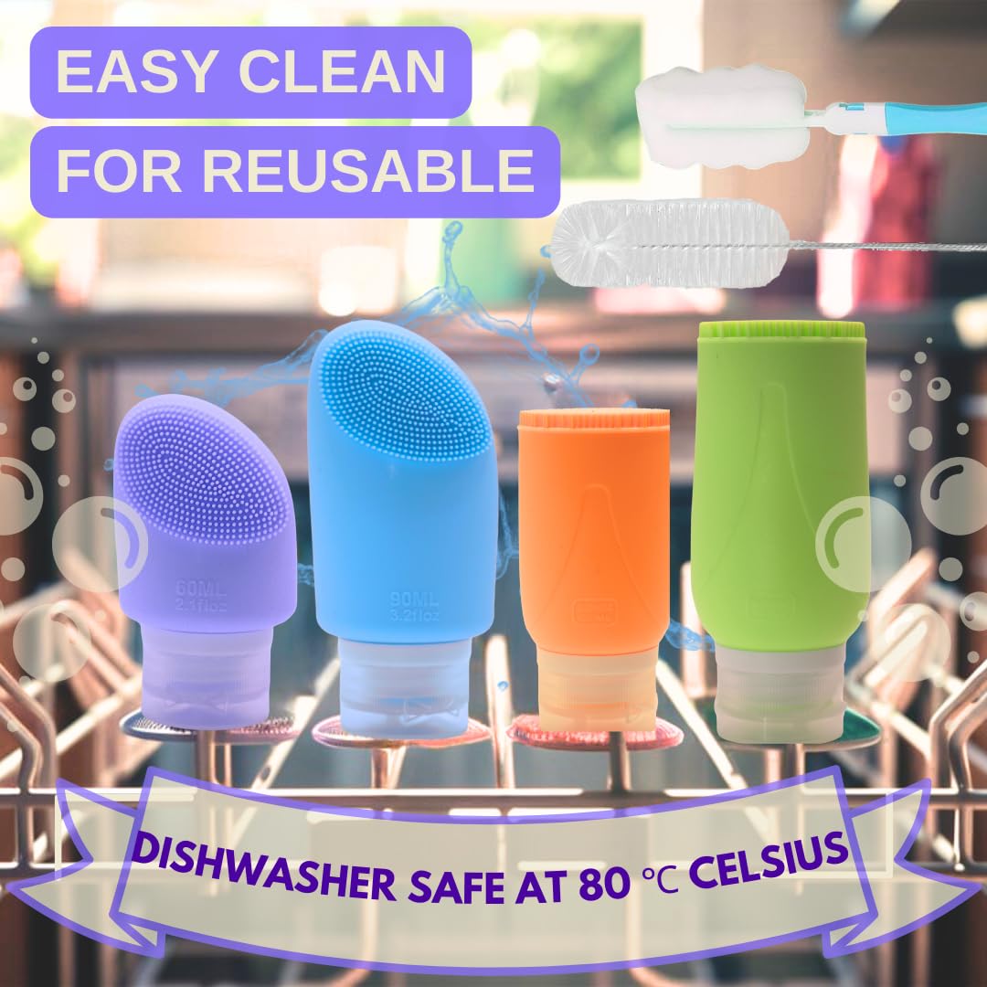 SaintGee Travel Bottles for Toiletries Kit 32Pcs Toiletry Bottles TSA Approved Silicone Travel Bottles for Toiletries Size Essentials Leak Proof Shampoo and Conditioner Touchland