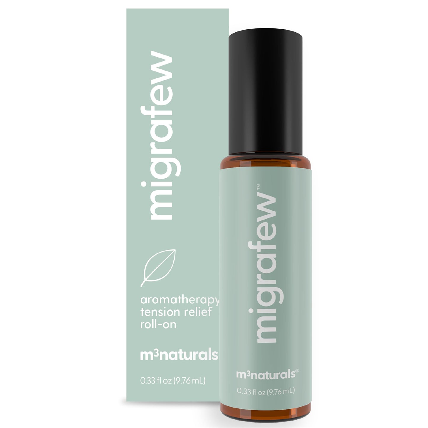 MigraFew Aromatherapy Migraine Roll On | Compact Headache Relief with Cooling Metal Roller for Head Tension and Pressure, Made with Peppermint, Spearmint and Lavender Essential Oils (0.33 FL oz) by M3
