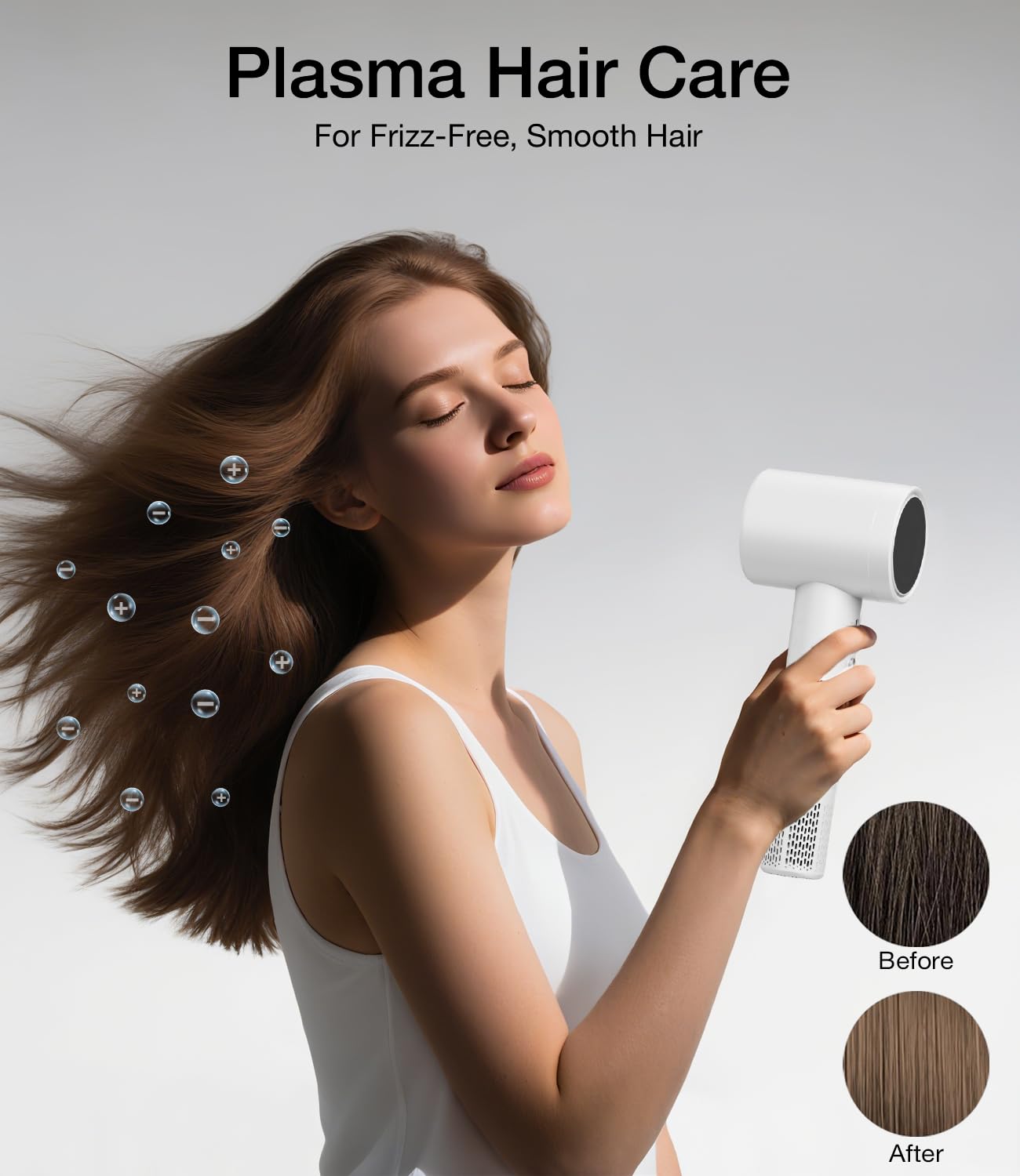 YALICE Cordless Hair Dryer Rechargeable with Digital Screen, 15000mAh Travel Hair Dryer with Magnetic Nozzle, 4 Mode Portable Hair Blow Dryers for Women Kids Outdoor Camping Beaches (White)