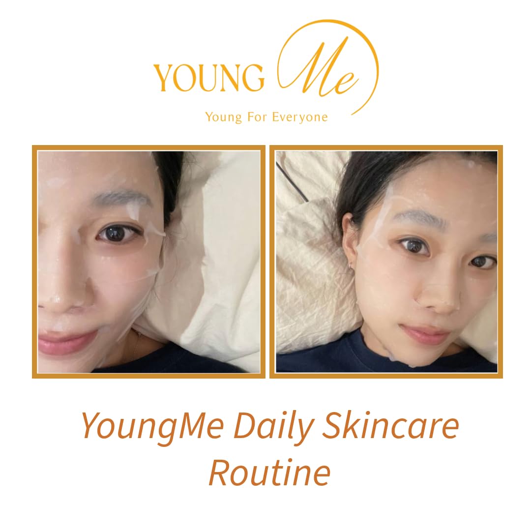 YoungMe Radiant Glamour Korean Sheet Mask – Rejuvenating & Hypoallergenic Facial Mask for All Skin Types | 25g x 6 Sheets