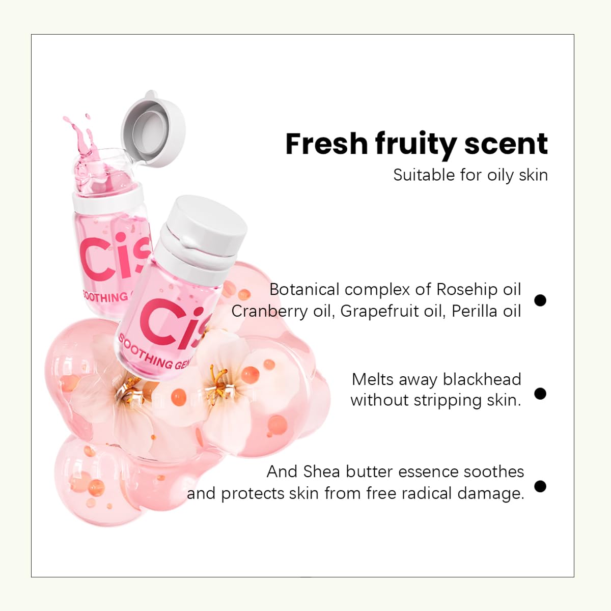 CISTTO Natural Cleansing Oil - Mini Lightweight Balancing Makeup Remover with Jojoba & Rose Oil, Non-Comedogenic, Travel Size 2ml x 40 Capsules for Oily Skin