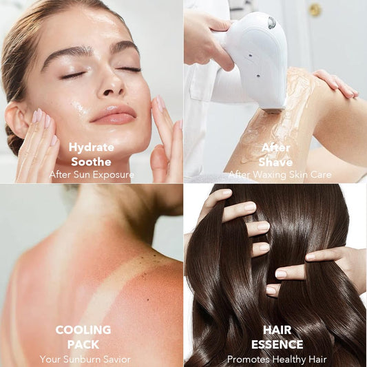 NAILKISS Aloe Vera Gel, Organic Moisturizing Cream Soothing and Hydrating for Face, Skin, Hair & Sunburn Relief, 100% Pure Aloe Gel for All Skin Types-300ml (10.1fl.oz)