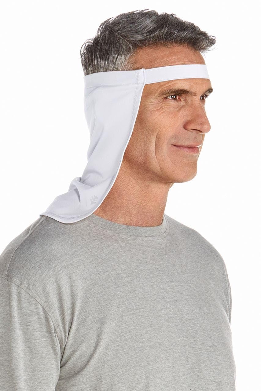 Coolibar UPF 50+ Unisex Windom UV Hat Drape - Sun Protective White
