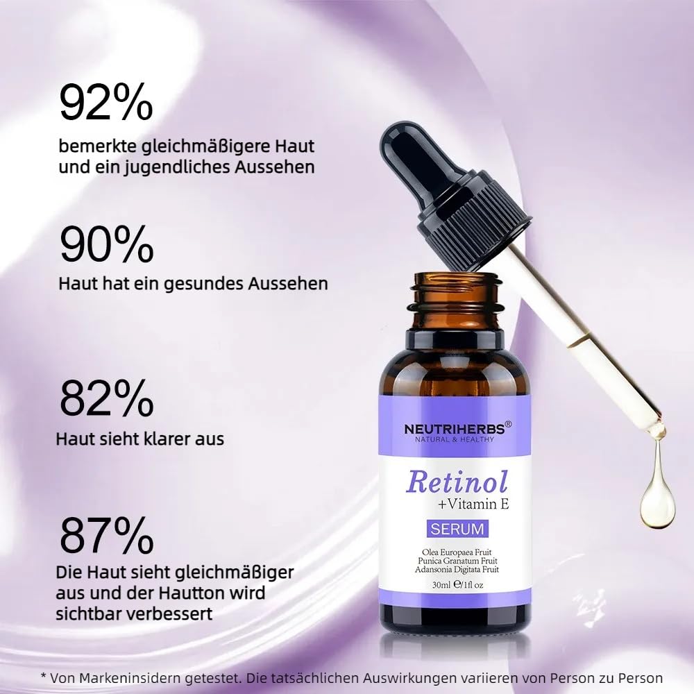 Neutriherbs Retinol Serum for face, Anti Aging Night Serum, Smooth Wrinkle and Fine Lines, Repair Hyaluronic Acid Antioxidant Facial Serum - 30ml/1fl oz
