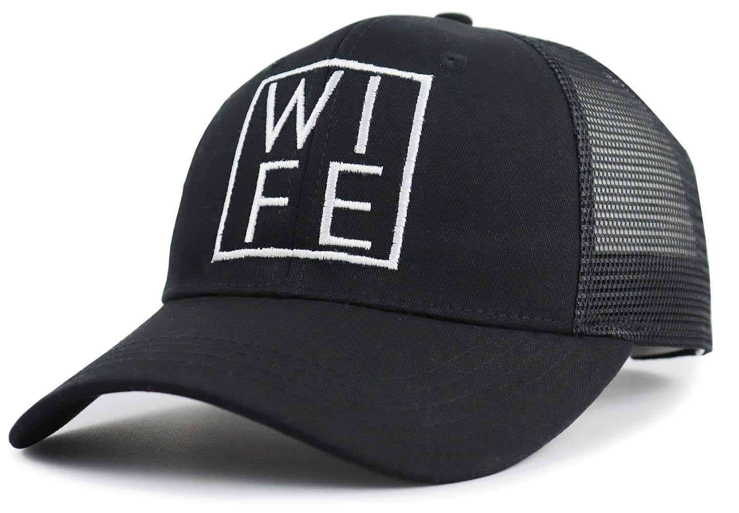 Mr and Mrs Gifts, Hubby Gifts for Men, Wifey Hat for Women, 2 PCS Hubs and Wife Trucker Baseball Cap, Just Married Gift for Husband Wife Black