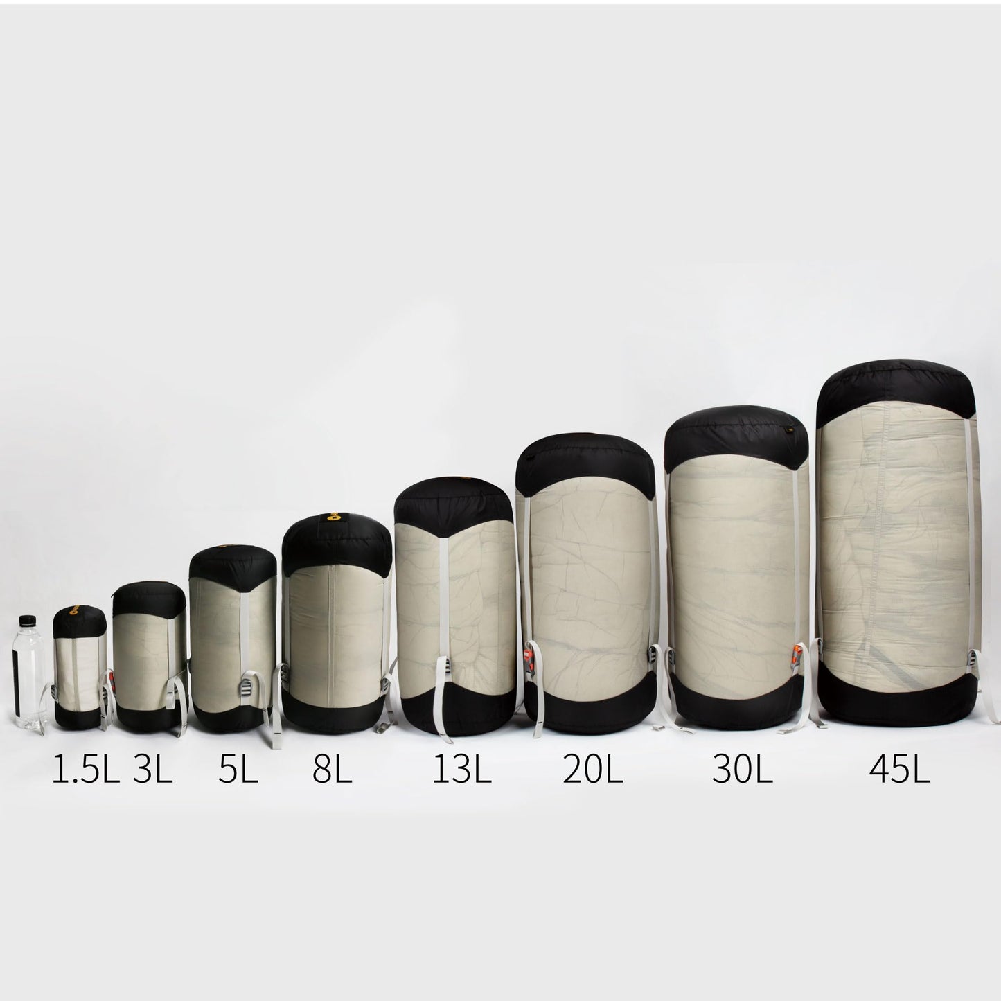 AEGISMAX New 1.5L-45L Ultralight Compression Sack for Sleeping Bag Accessories Waterproof Nylon Stuff Sack Outdoor Ultralight Storage Bag (1.5L Agate Gray)