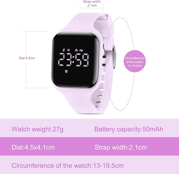 Kids Watches for Girls Boys Digital Sport Watch with Step Counter Pedometer Vibration Alarm Clock, No App Waterproof Fitness Tracker Kids Watch Boys Girls Teens Students Ages 5-16