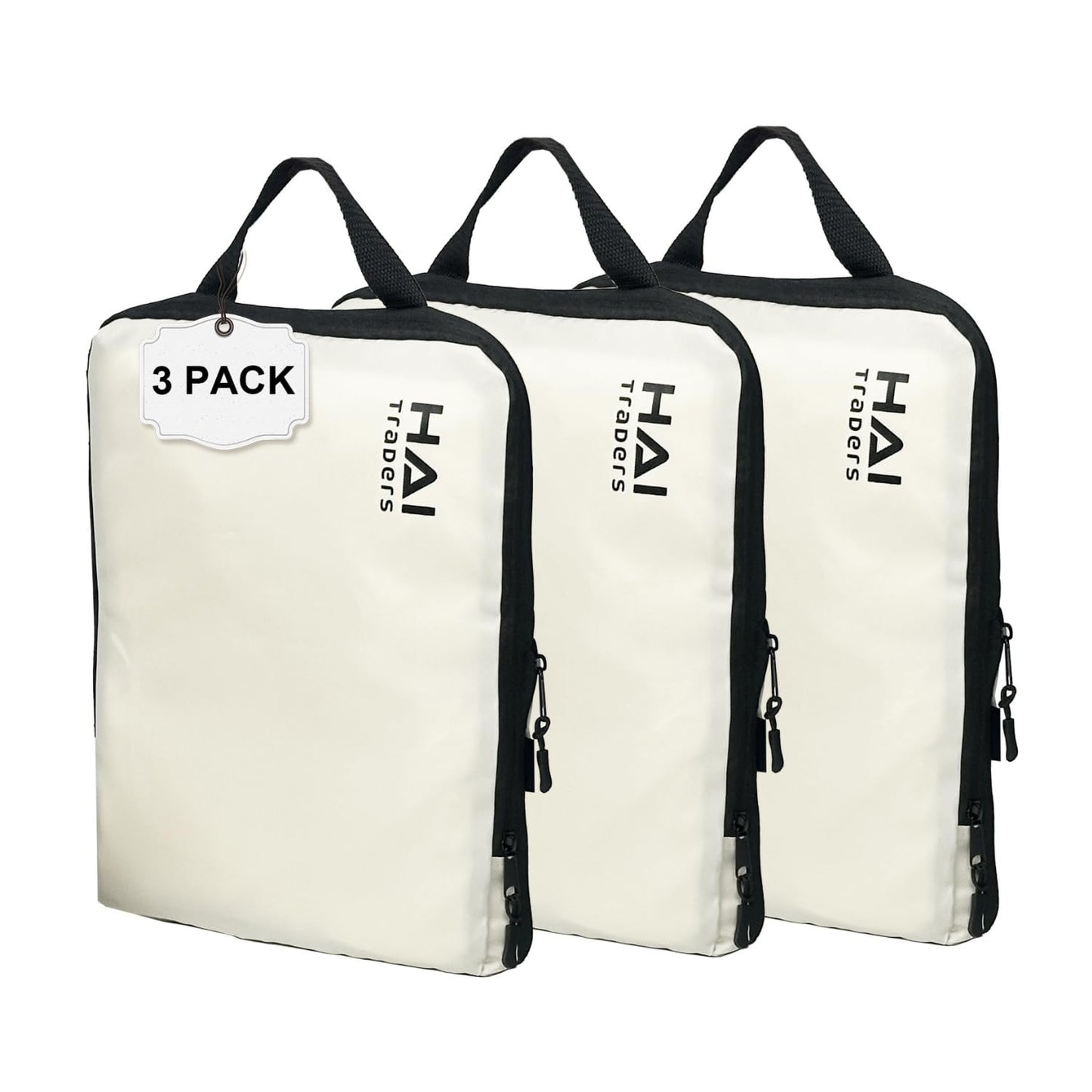 HAI TRADERS Compression Packing Cubes for Travel – 3 Pack Luggage Organizer Bags for Suitcases, Carry-On & Backpacks – Lightweight, Space Saver Clothes Storage Cubes