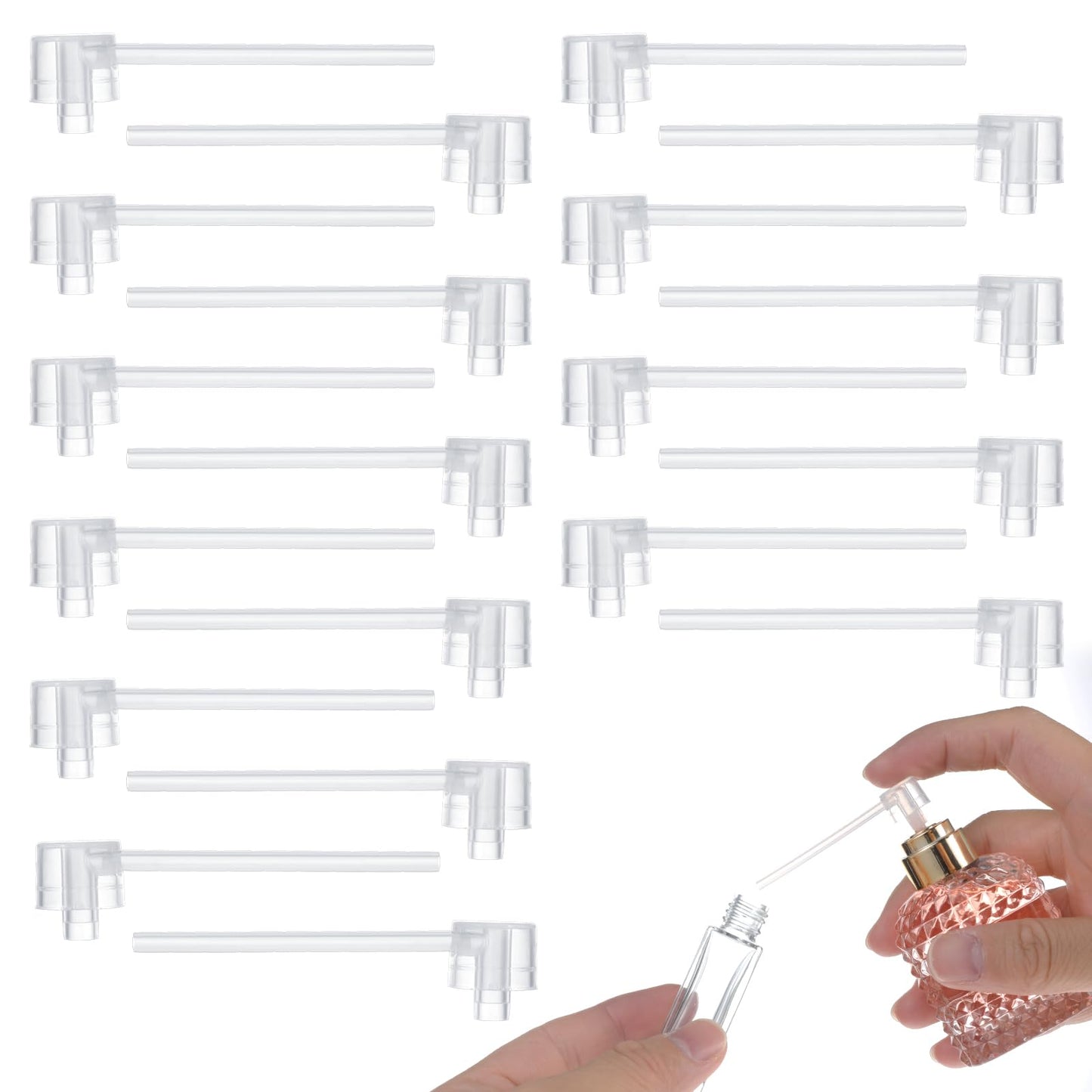 30 Pcs Perfume Refill Pumps with Leak-Proof Design, Easy-Install Dispenser Pumps Transfer Tool for Lotions Toners Conditioning Water, Mini and Practical Perfume Dispenser Pump for Travel Home Use