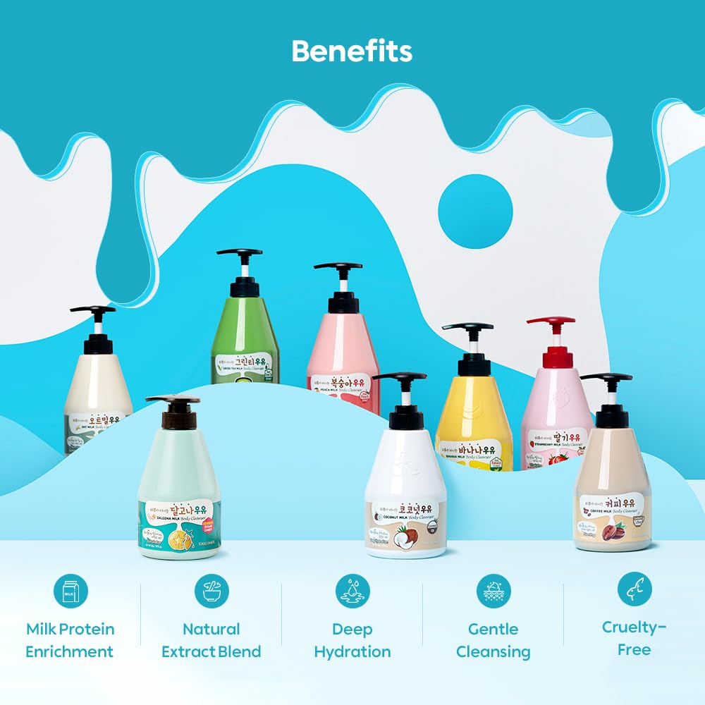 WELCOS Kwailnara Green Tea Milk Body Lotion & Body Wash Set – Soothing & Refreshing Korean Skincare Set with Green Tea Extract, 560g / 19.75oz Each