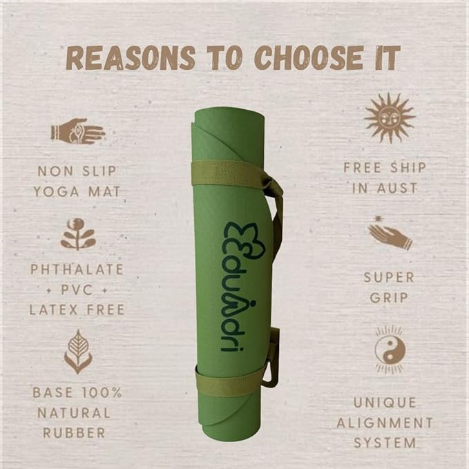 "Premium Extra Thick Yoga Mat With Strap-6mm Non-Slip,Eco-friendly,High-Density TPE,Ideal For Home,Gym, Perfect Exercise Mat for Pilates & Studio-72 L*24 W, Available In Rectangular & Arch Shapes"