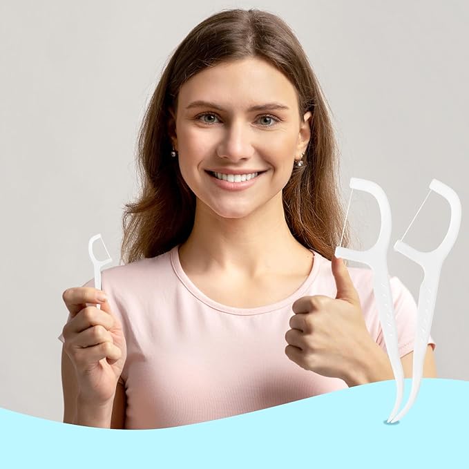 500 Count Individually Wrapped Dental Floss Picks – Travel-Friendly, Single Use, Hygienic, Perfect for On-The-Go, Office, Wedding and Guest Amenities