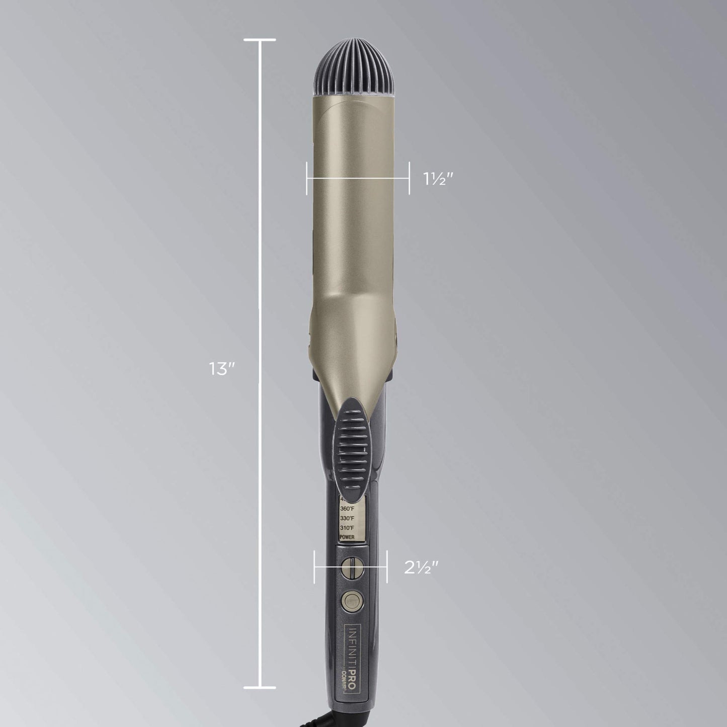 CONAIR INFINITIPRO Tourmaline 1 1/2-Inch Ceramic Curling Iron, 1 ½ inch barrel produces soft waves – for use on medium and long hair