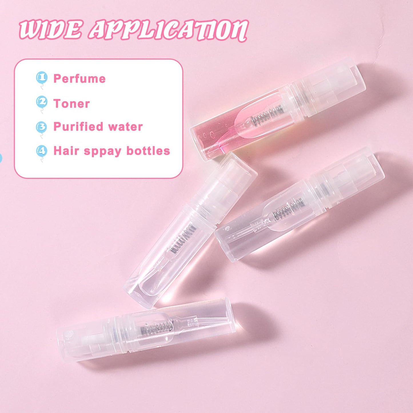 InnoHHustle Mini Perfume Sample Bottles, 10 Pcs 2 ml Mini Spray Bottles Plastic Travel Perfume Bottle Refillable Portable Travel Spray Bottle Clear Atomizer Sprayer, Fine Mist