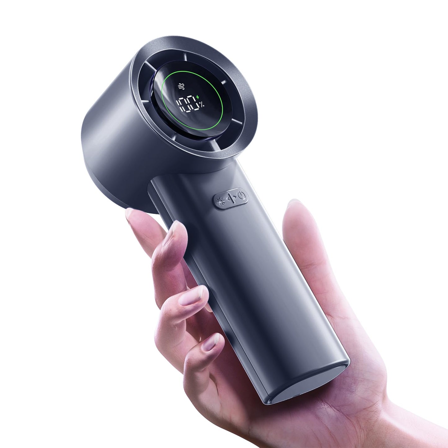 MUXNW Mini Turbo Jet Fan: Portable Small Pocket Handheld Personal Rechargeable Battery Operated USB Charger Keeping Cool In Hot Weather For Travel Beach (Gray)