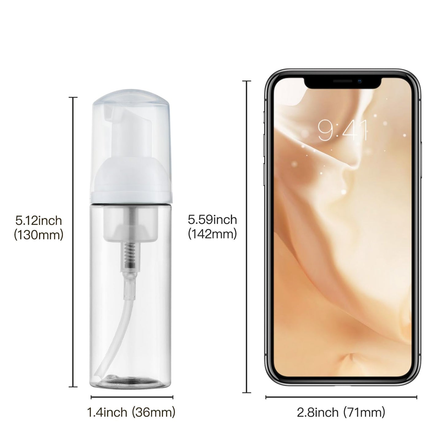 Tekson Soap Foam Bottle (60ml, 2 fl oz), Empty Travel Foaming Lash Shampoo for Cleanser, Dispenser (Green, Pink, Purple)