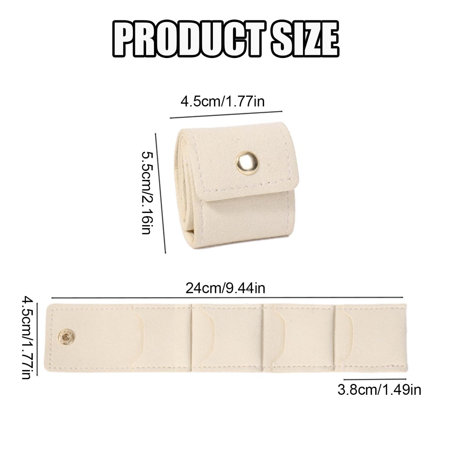 Mini Travel Jewelry Bag, Mini Travel Jewelry Roll Bag with Buckle, Portable Foldable Multifunctional Jewelry Travels Pouch for Earrings, Rings, Necklaces (Gray)