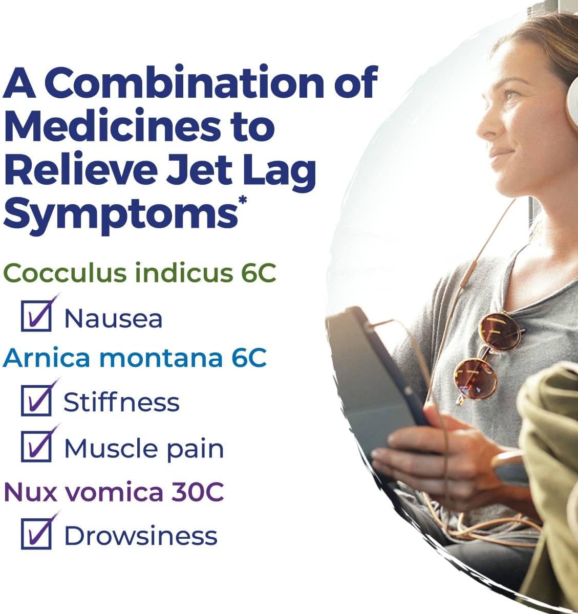 Boiron Jet Lag Relief Kit - Travel Essential for Relief from Nausea, Stiffness, Muscle Pain, and Drowsiness from Long Flights - 3 Count (240 Pellets)