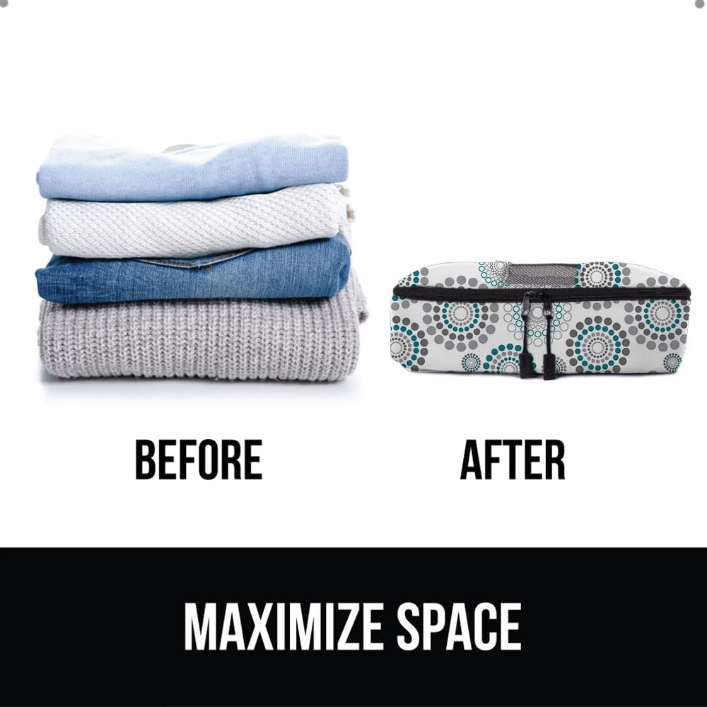 GORILLA GRIP 6 Set Packing Cubes, Travel Essentials for Suitcase, Mesh Organizer Bags for Clothes Toiletries Shoes and Laundry, Luggage and Carry On Airplane Accessories, Traveling Must Haves Spiral