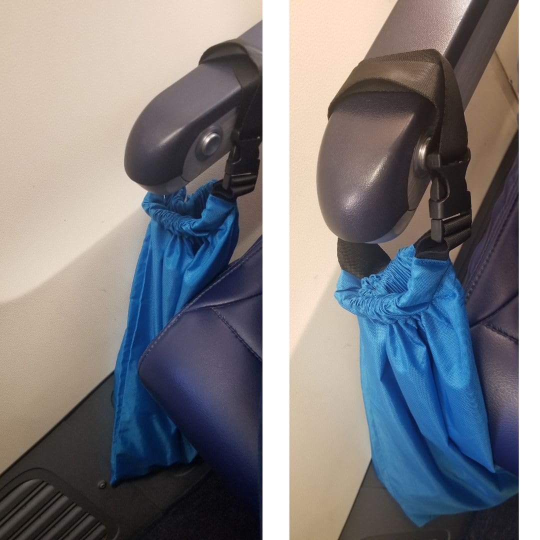 1st Class Kid Universal Airplane Travel Phone Holder with 360° Rotation | Plane Tray Table Cover with Side Pockets | Clip-On Carry Bag | in-Flight Travel Essentials | 3-Piece Travel Accessory Set